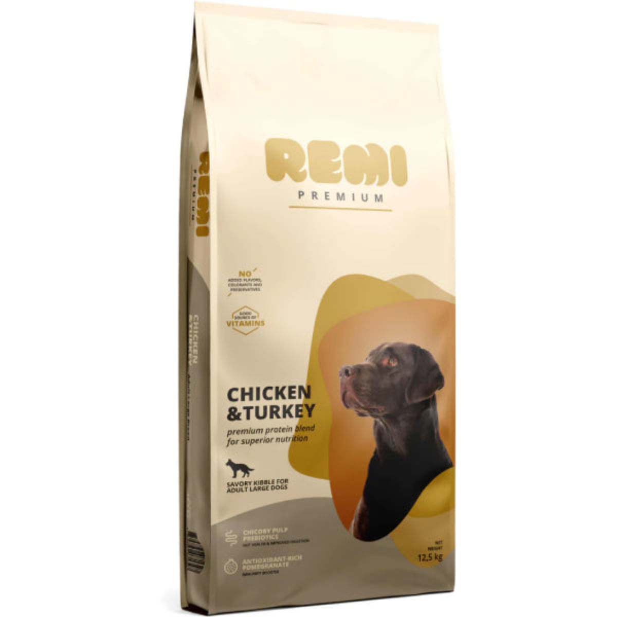 REMI PREMIUM Dog Large, L-XL, Pui și Curcan, hrană uscată câini, 12.5kg