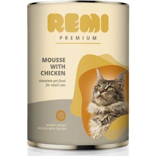 REMI PREMIUM, Pui, conservă hrană umedă pisici, (mousse), 400g