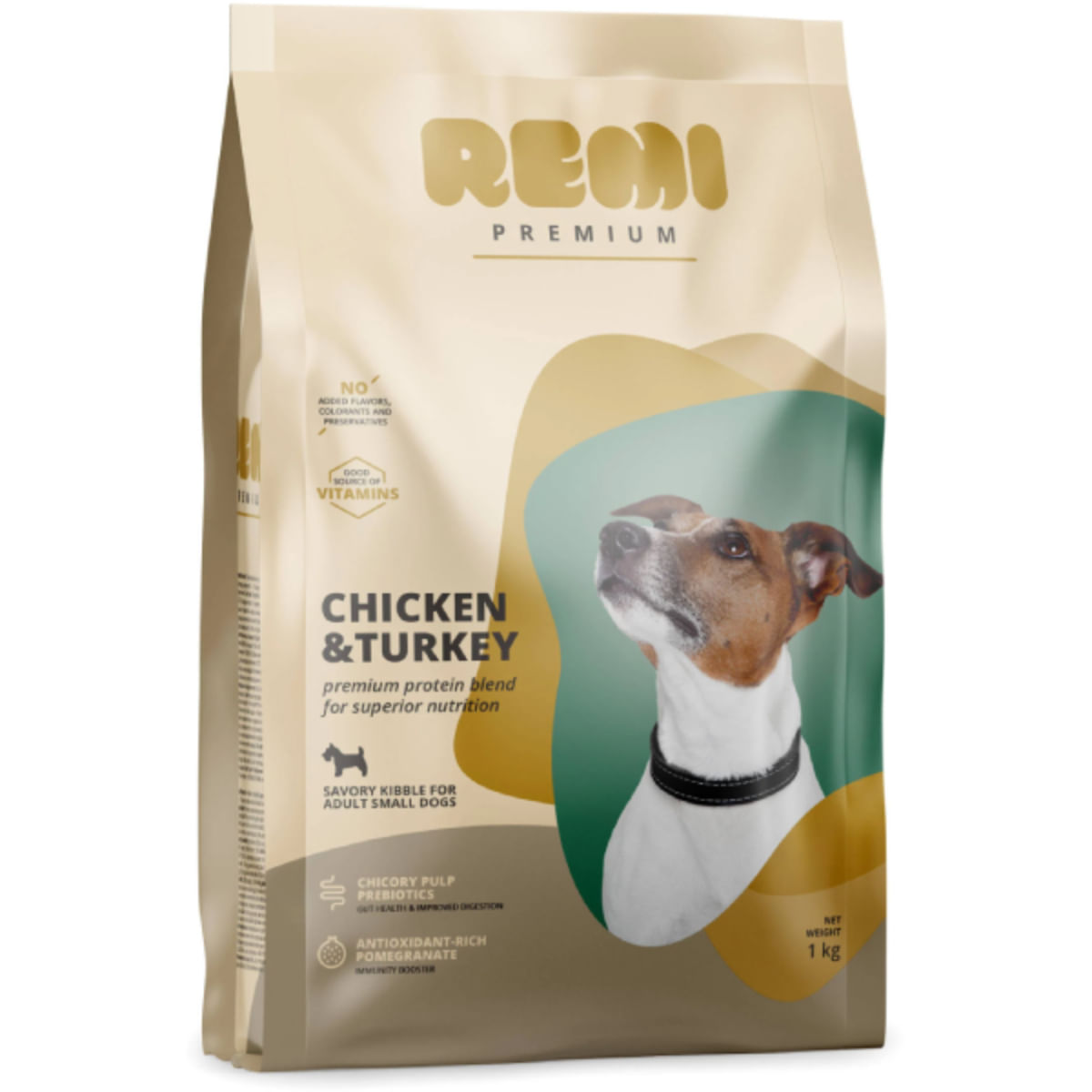 REMI PREMIUM Dog Small, XS-S, Pui și Curcan, hrană uscată câini, 1kg
