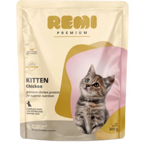 REMI PREMIUM Kitten, Pui, hrană uscată pisici junior, 400g