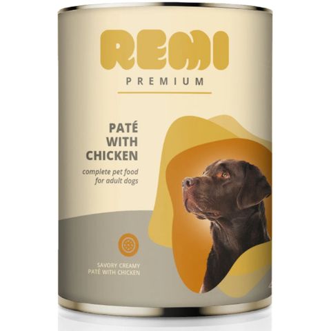 REMI PREMIUM, XS-XL, Pui, conservă hrană umedă câini, (pate), 400g