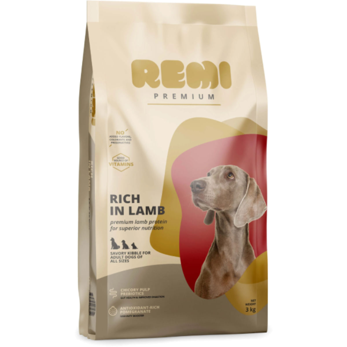 REMI PREMIUM Dog All Sizes, XS-XL, Miel, hrană uscată câini, 3kg