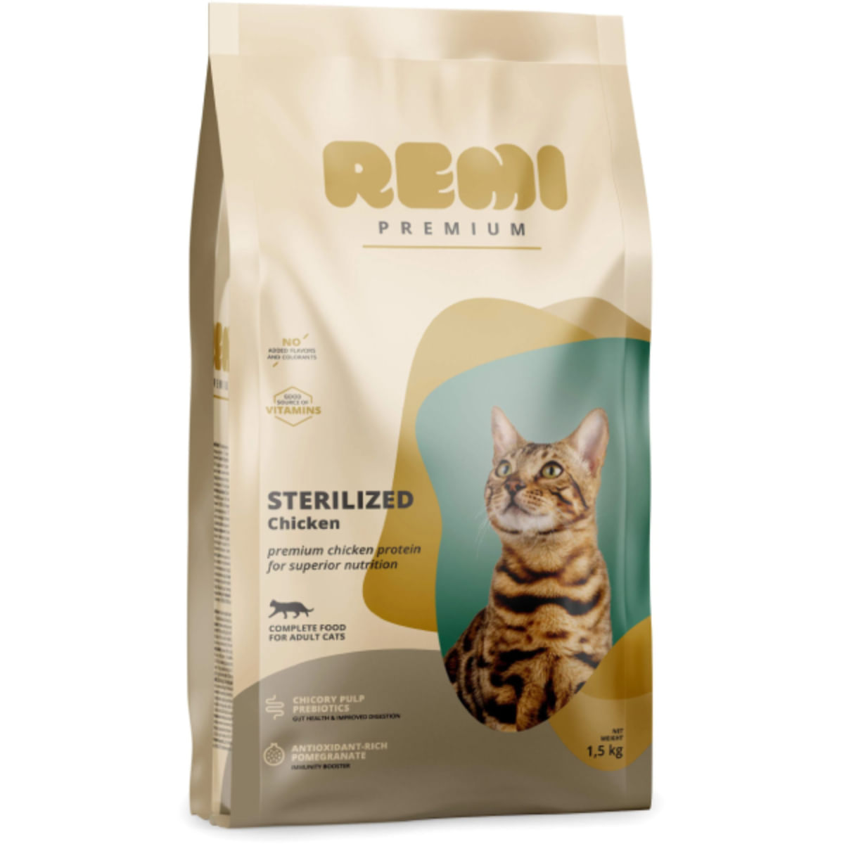 REMI PREMIUM Sterilized, Pui, hrană uscată pisici sterilizate, 1.5kg