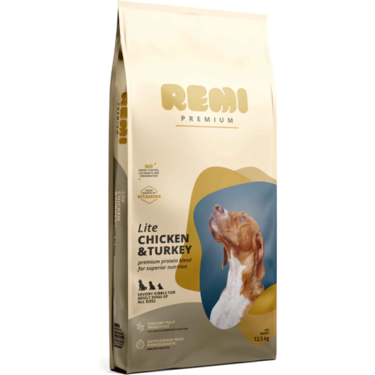 REMI PREMIUM Dog Lite, XS-XL, Pui și Curcan, hrană uscată câini senior, obezitate, 12.5kg