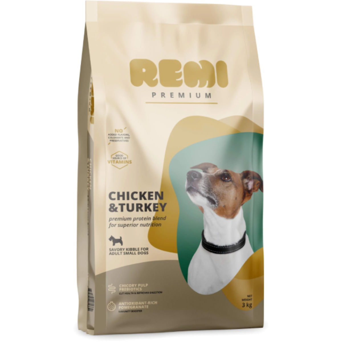 REMI PREMIUM Dog Small, XS-S, Pui și Curcan, hrană uscată câini, 3kg