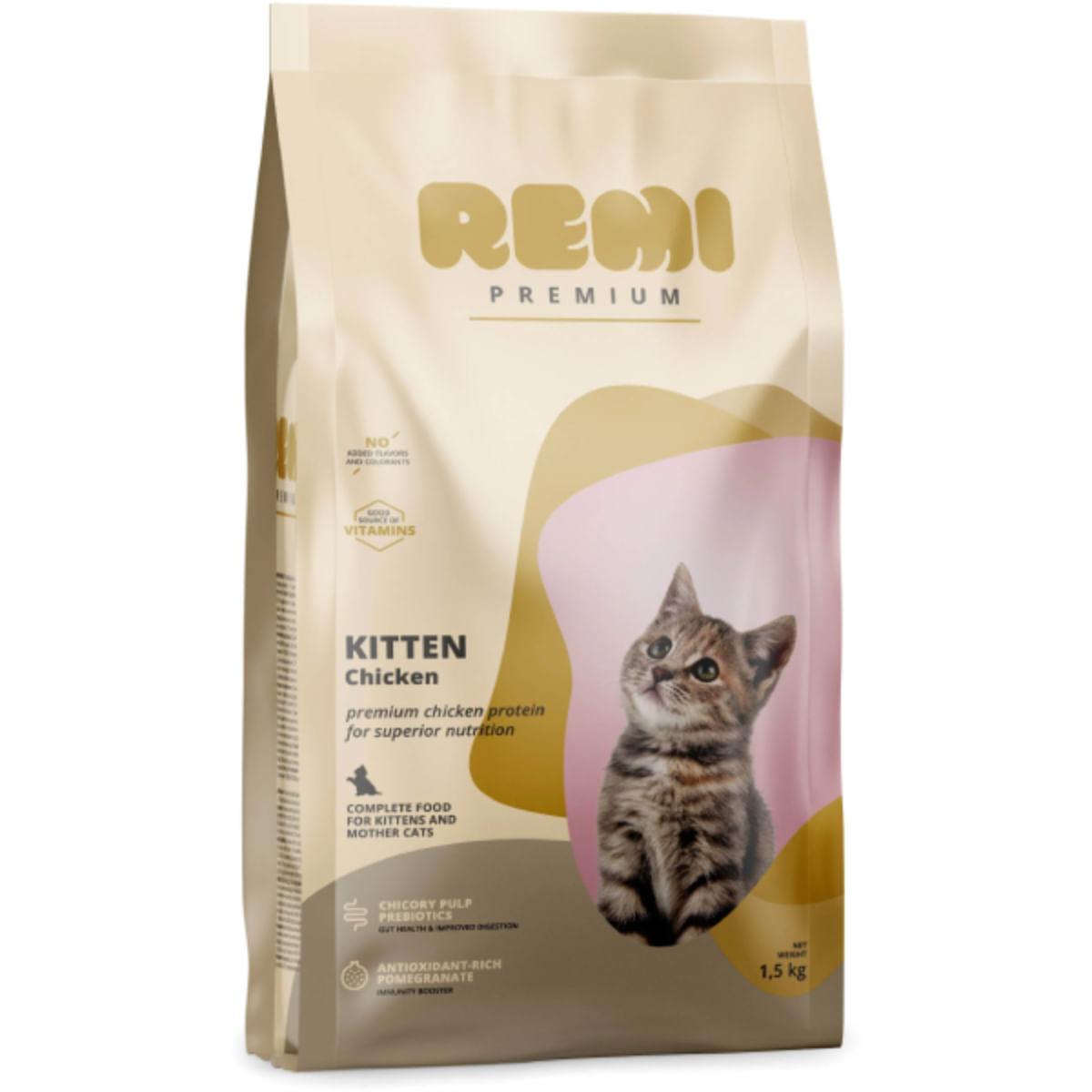 REMI PREMIUM Kitten, Pui, hrană uscată pisici junior, 1.5kg