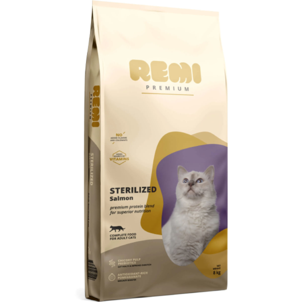 REMI PREMIUM Sterilized, Somon, hrană uscată pisici sterilizate, 8kg