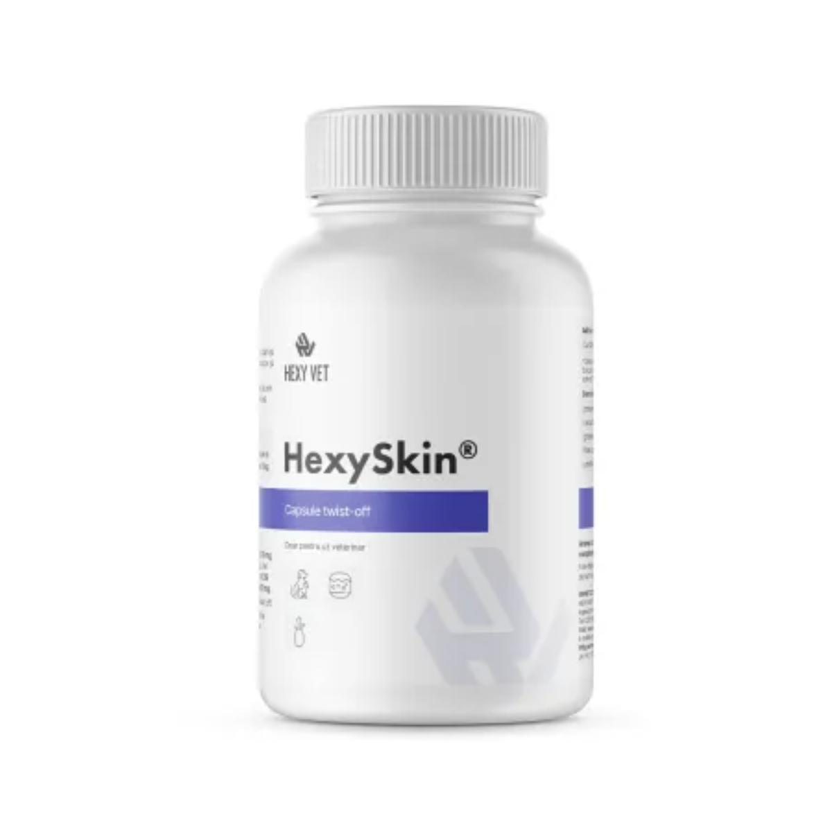 HEXY VET Hexy Skin, supliment piele & blană câini și pisici, capsule HEXY VET Hexy Skin, XS-XL, supliment piele & blană câini și pisici, flacon, 60 capsule