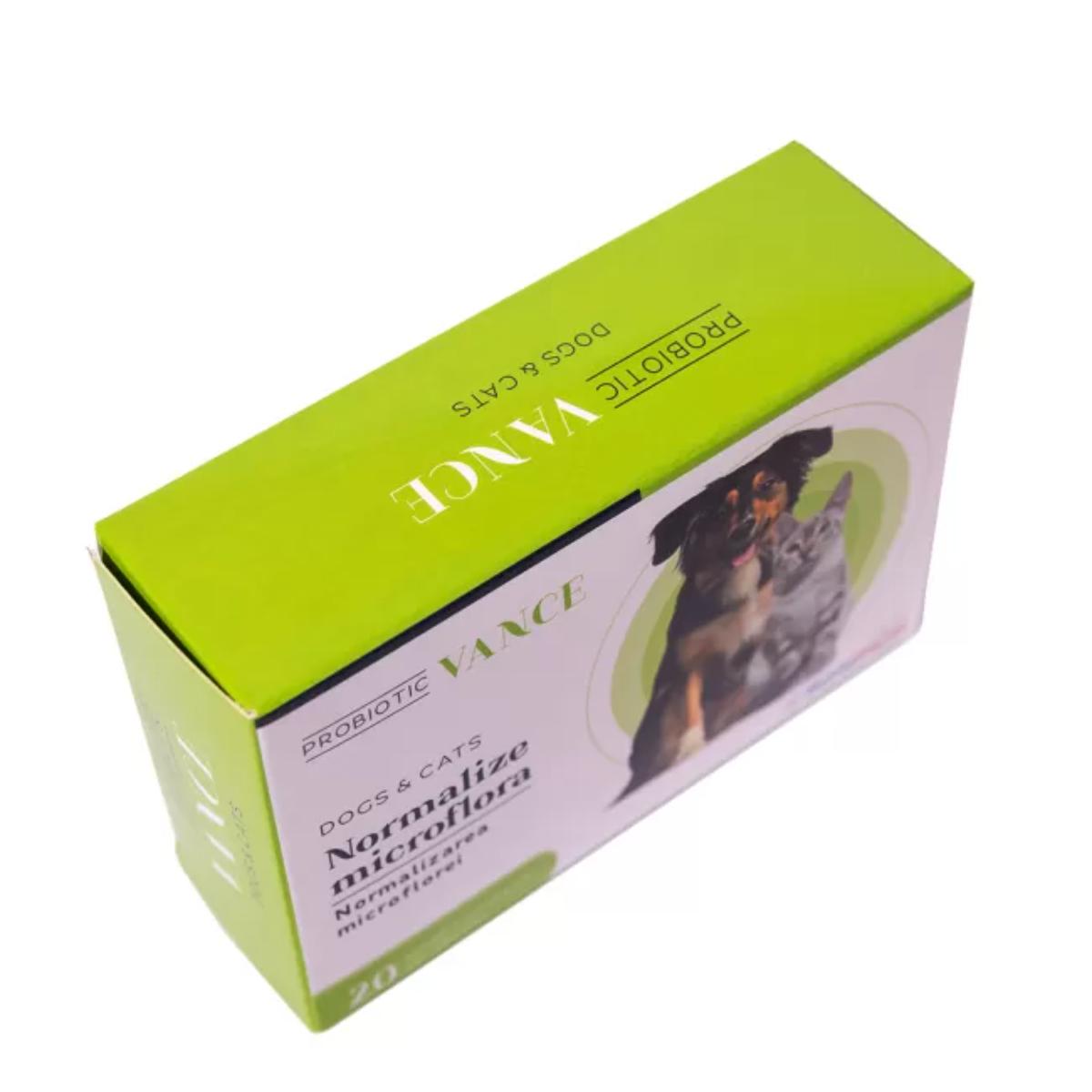 VANCE Probiotic Normalizarea Microflorei, supliment sistem digestiv câini și pisici, capsule VANCE Probiotic Normalizarea Microflorei, XS-XL, supliment sistem digestiv câini și pisici, cutie, 30 capsule