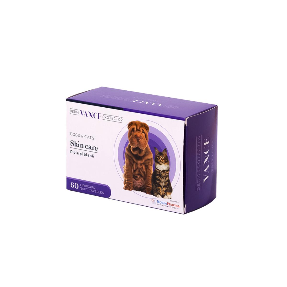 VANCE Derm Protector, supliment piele & blana caini si pisici, capsule VANCE Derm Protector, XS-XL, supliment piele & blana caini si pisici, cutie, 60 capsule - Image 3