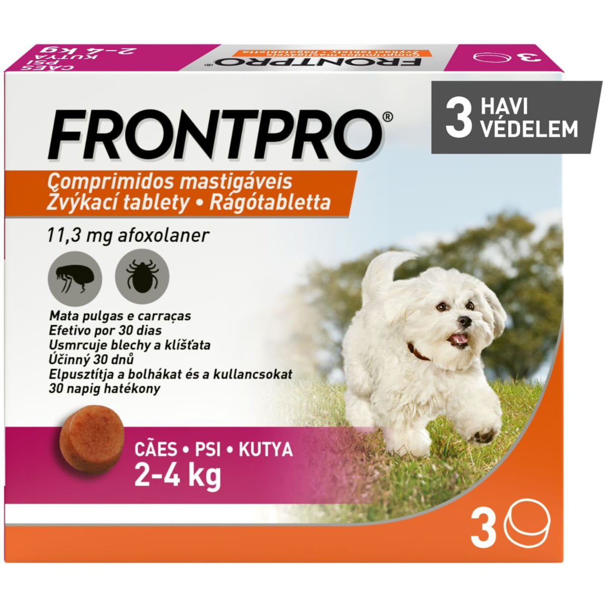 FRONTPRO, deparazitare externa caini, comprimate masticabile FRONTPRO, deparazitare externa caini, XS-S(2 - 4kg), comprimate masticabile, 11mg x 3buc - Image 2