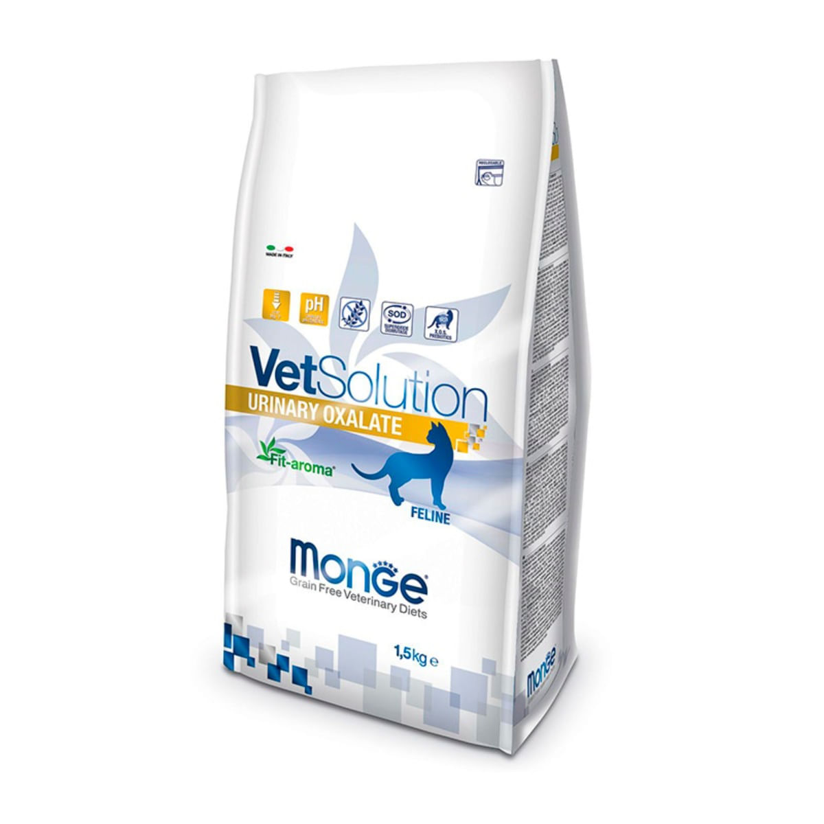 MONGE VETSOLUTION Urinary Oxalate, Rață, dietă veterinară, hrană uscată fără cereale pisici, sistem urinar, 1.5kg