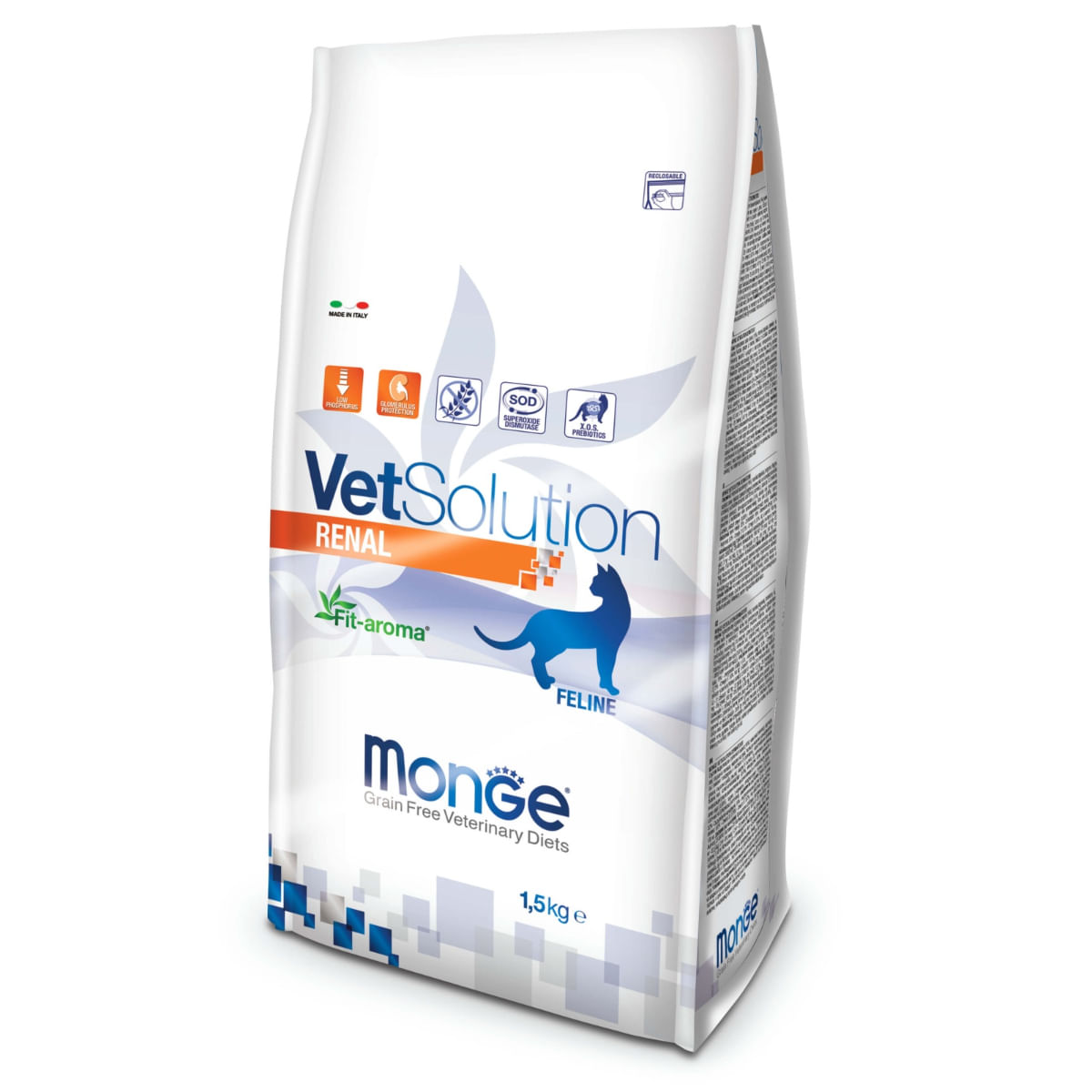 MONGE VETSOLUTION Renal, Pui, dietă veterinară, hrană uscată fără cereale pisici, sistem renal, 1.5kg