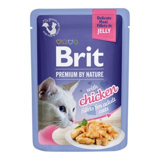 BRIT Premium by Nature Delicate File, Pui, plic hrană umedă pisici, (în aspic), 85g