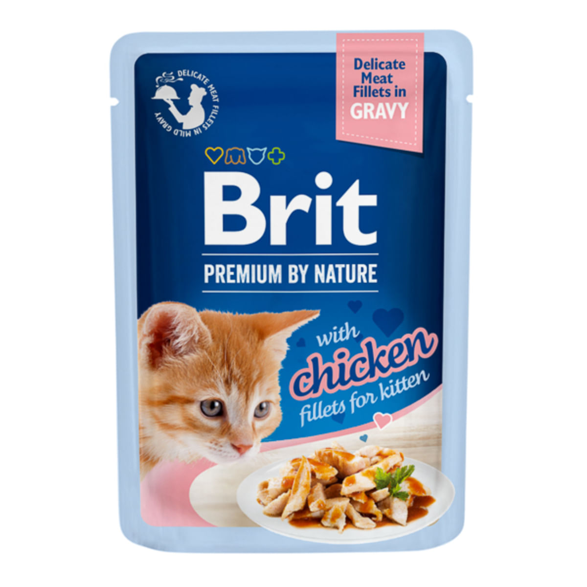 BRIT Premium by Nature Delicate Kitten, Pui, plic hrană umedă pisici junior, (în sos), 85g