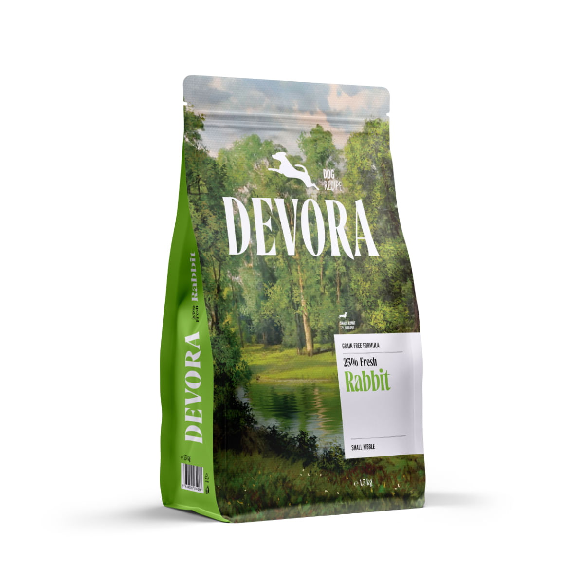 DEVORA Monoprotein Small Breeds, XS-S, Iepure, hrană uscată monoproteică fără cereale câini, 1.5kg