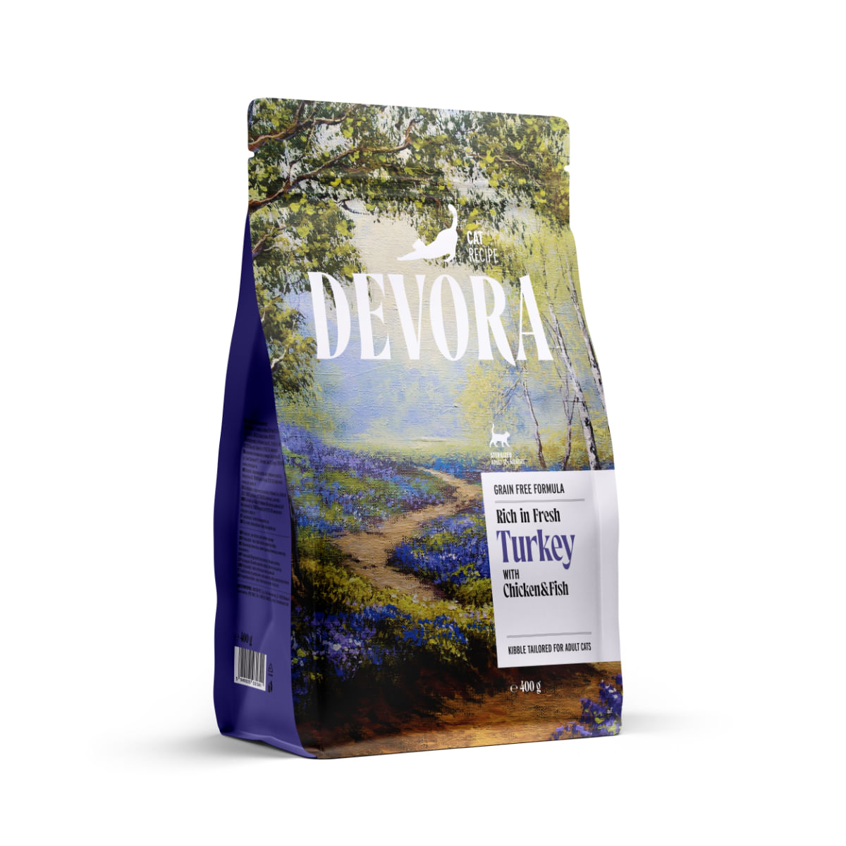 DEVORA Sterilised, Pui și Curcan, hrană uscată fără cereale pisici sterilizate, 400g