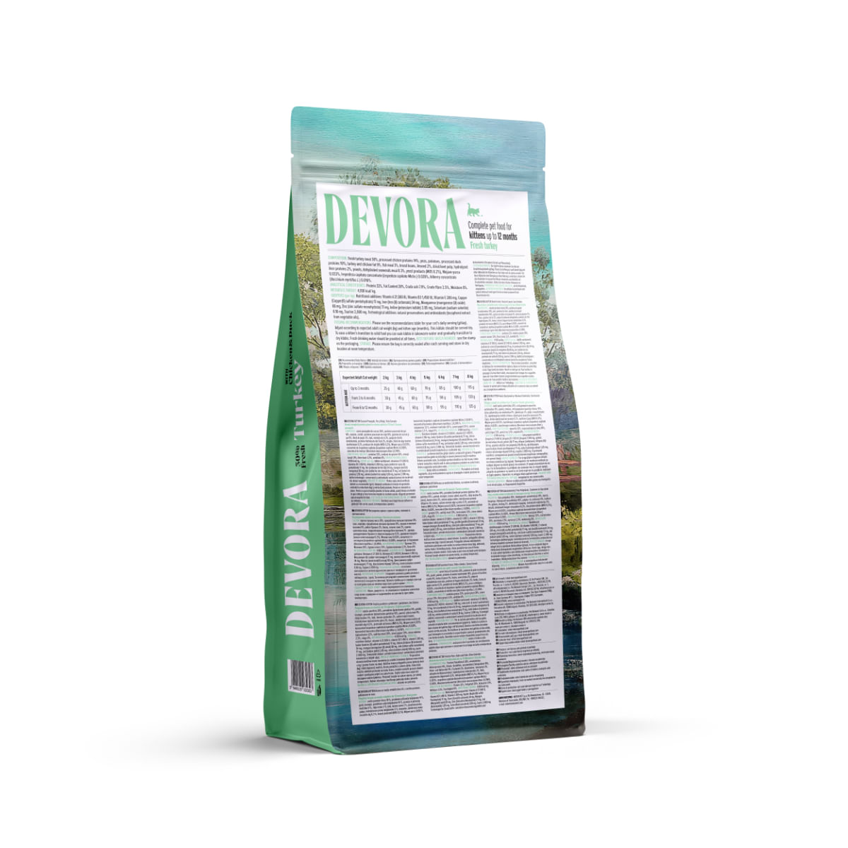 DEVORA Kitten, Curcan și Pui, hrană uscată fără cereale pisici junior, 7.5kg
