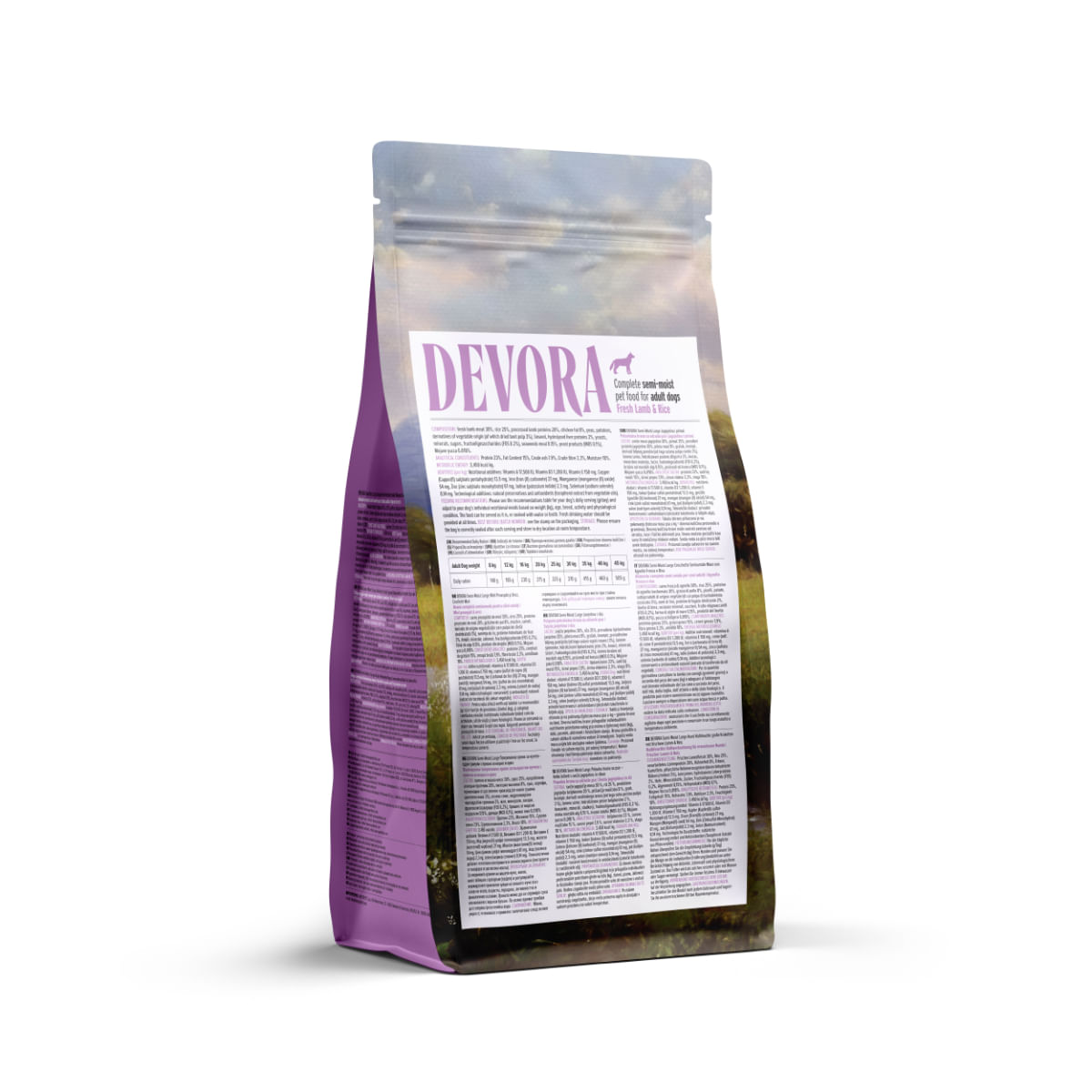 DEVORA Semi-Moist, XS-XL, Miel și Orez, hrană uscată câini, 1.5kg