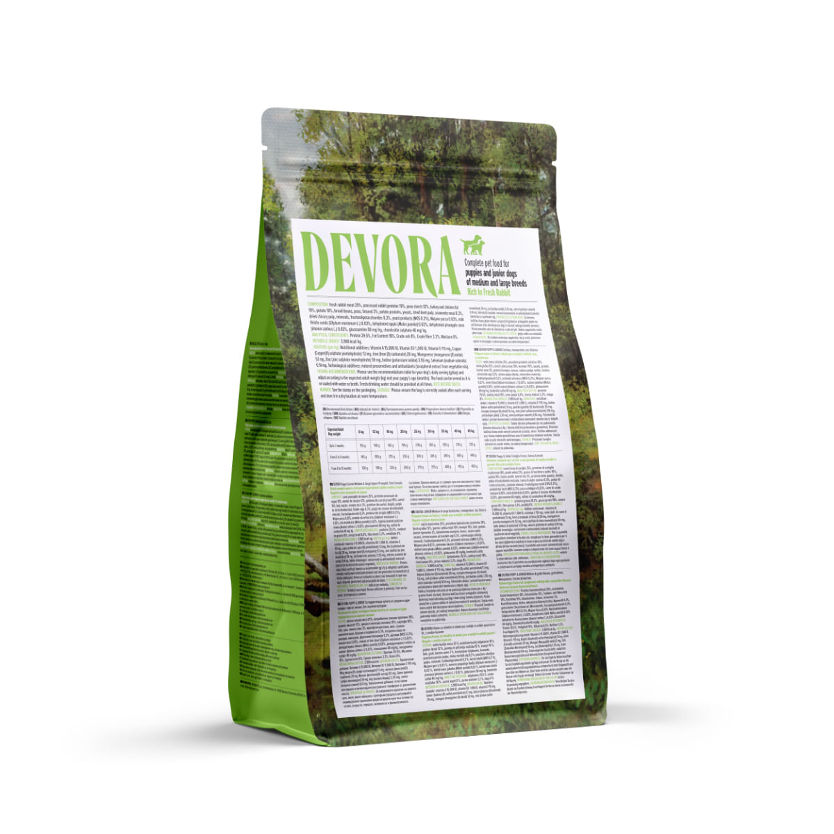 DEVORA Puppy Medium&amp;Large, M-XL, Iepure, hrană uscată monoproteică fără cereale câini junior, 1.5kg