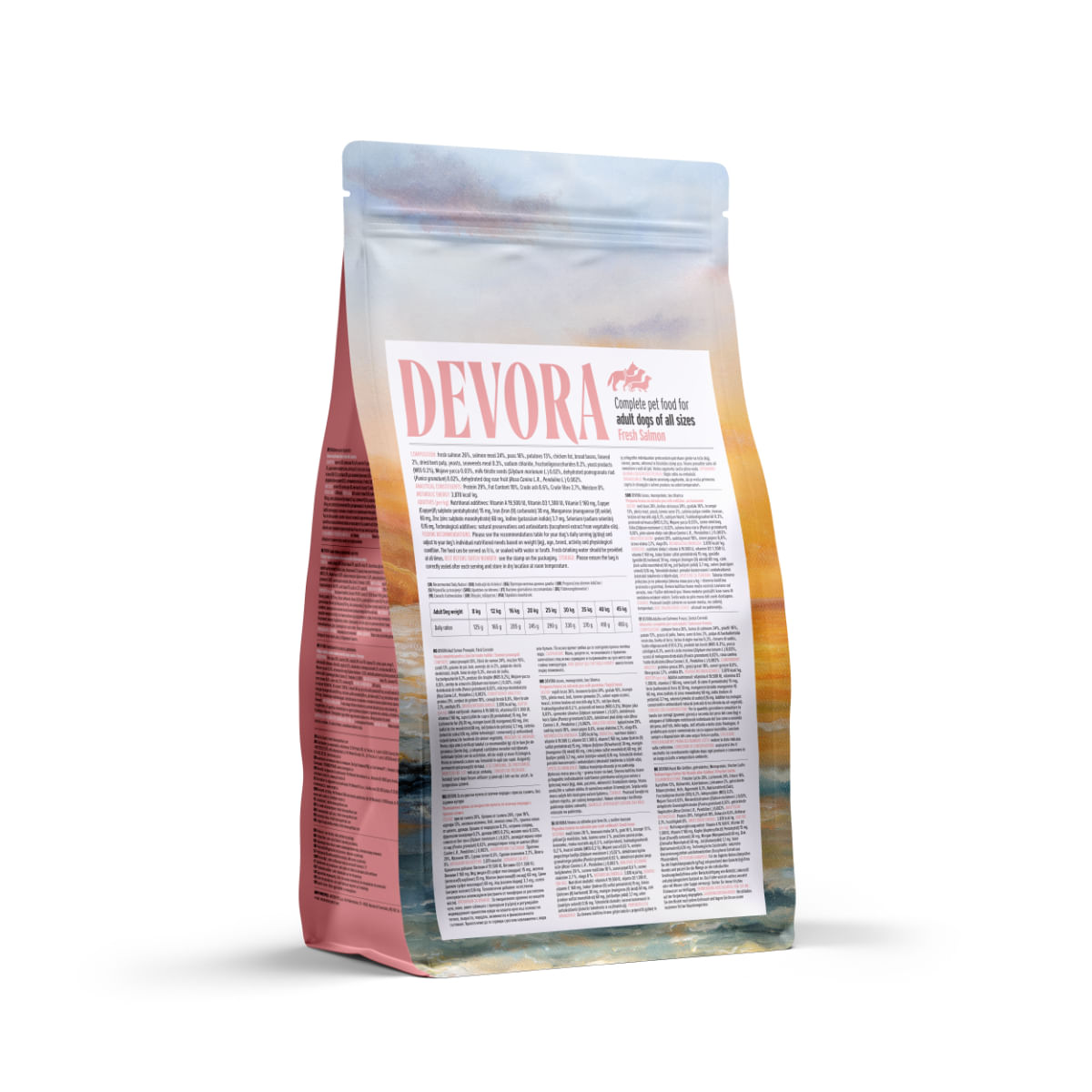 DEVORA Monoprotein, XS-XL, Somon, hrană uscată monoproteică fără cereale câini, 1.5kg