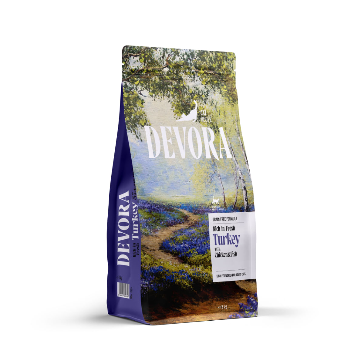 DEVORA Sterilised, Pui și Curcan, hrană uscată fără cereale pisici sterilizate, 2kg