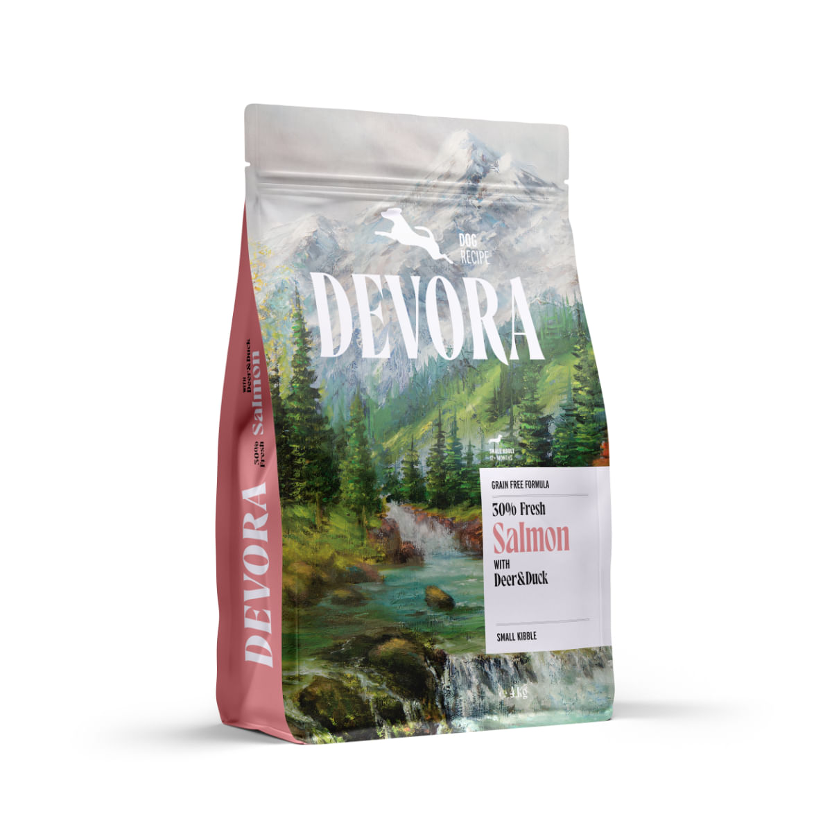 DEVORA Small Breeds, XS-S, Somon și Căprioară, hrană uscată fără cereale câini, 4kg