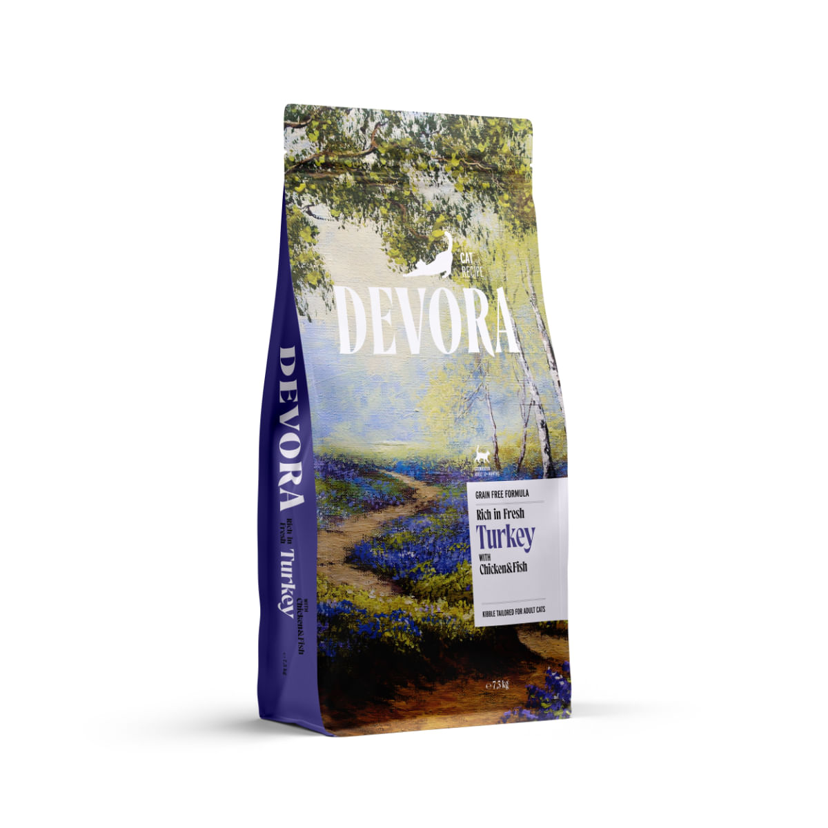 DEVORA Sterilised, Pui și Curcan, hrană uscată fără cereale pisici sterilizate, 7.5kg