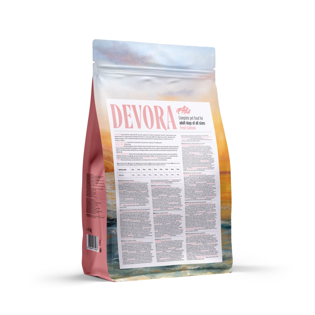 DEVORA Monoprotein, XS-XL, Somon, hrană uscată monoproteică fără cereale câini, 4kg
