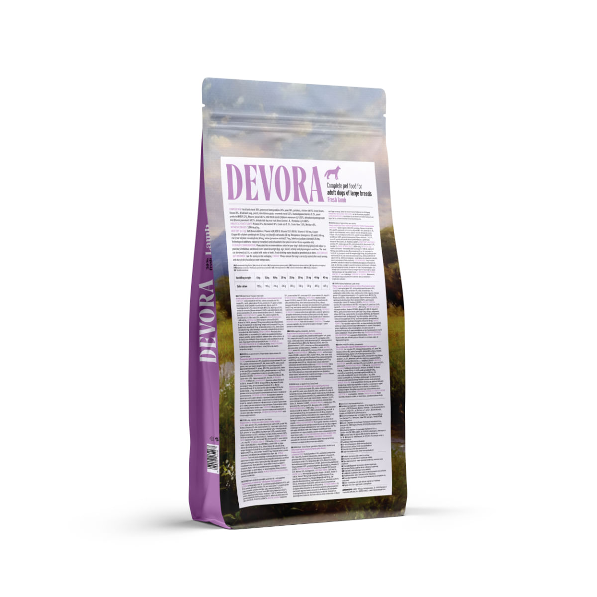 DEVORA Large Breeds, L-XL, Miel, hrană uscată monoproteică fără cereale câini, 12kg