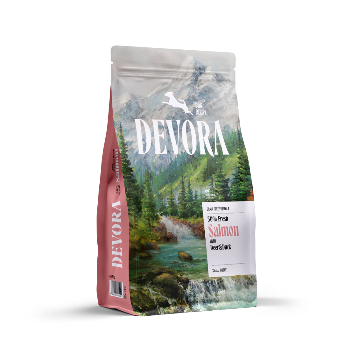 DEVORA Small Breeds, XS-S, Somon și Căprioară, hrană uscată fără cereale câini, 1.5kg