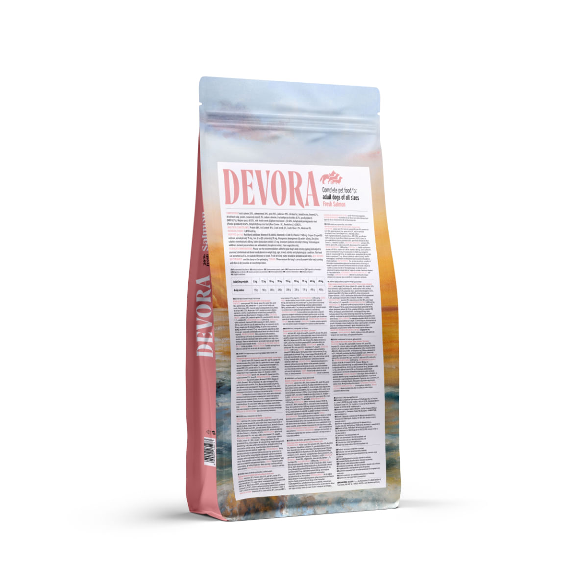 DEVORA Monoprotein, XS-XL, Somon, hrană uscată monoproteică fără cereale câini, 12kg