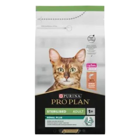 PURINA Pro Plan Renal Plus Sterilised, Somon, hrană uscată pisici sterilizate, 10kg