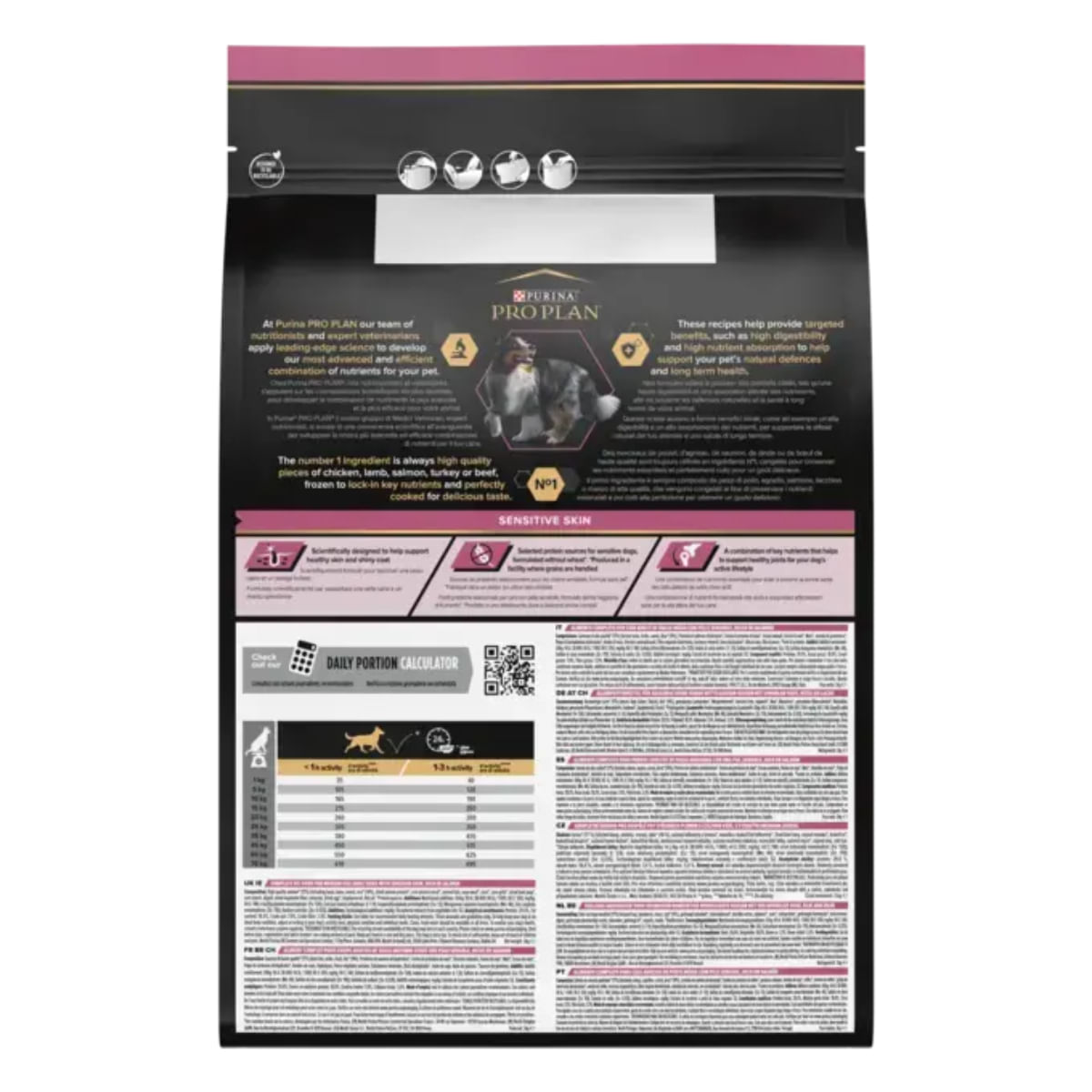 PURINA Pro Plan Sensitive Skin Medium Adult, M, Somon, hrană uscată câini, piele &amp; blană, 10kg