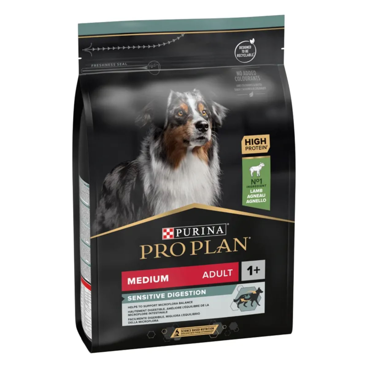 PURINA Pro Plan Sensitive Digestion Medium Adult, M, Miel, hrană uscată câini, sistem digestiv, 10kg