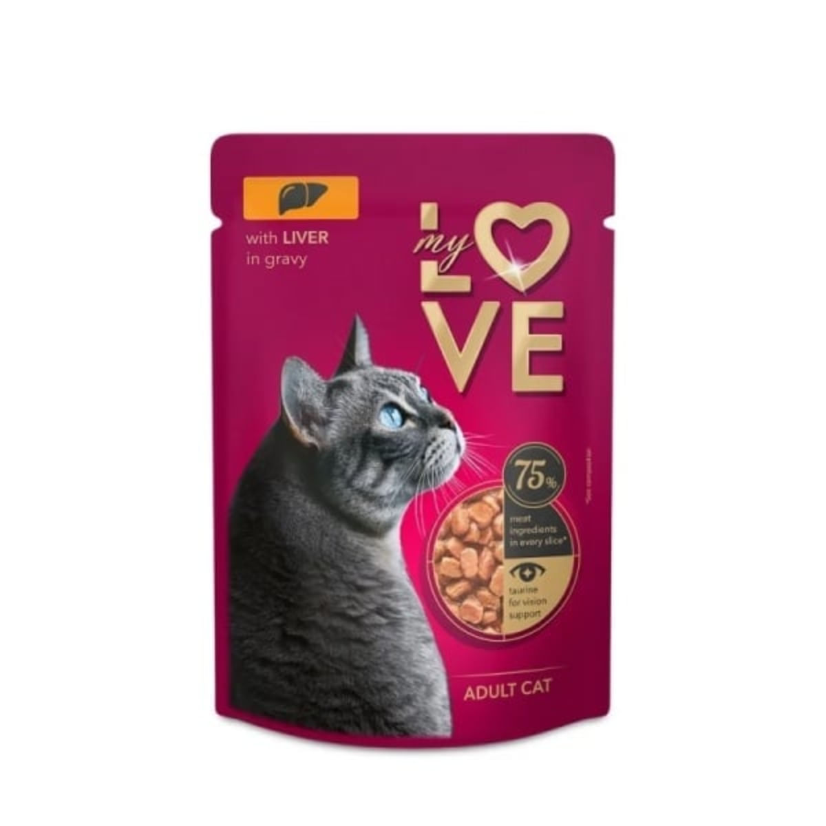 MY LOVE, Ficat, plic hrană umedă pisici, (în sos), 85g