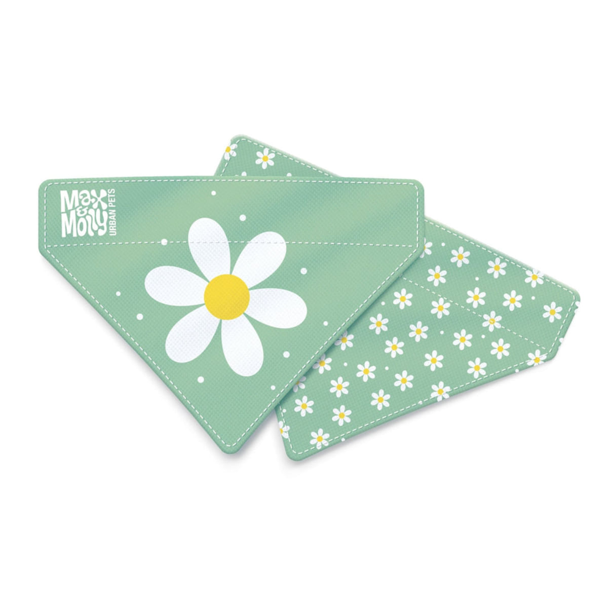 MAX &amp; MOLLY Bandana Margarite, accesoriu bandană câini, poliester, verde, M-L(22.5 x 17 x 4.5cm)