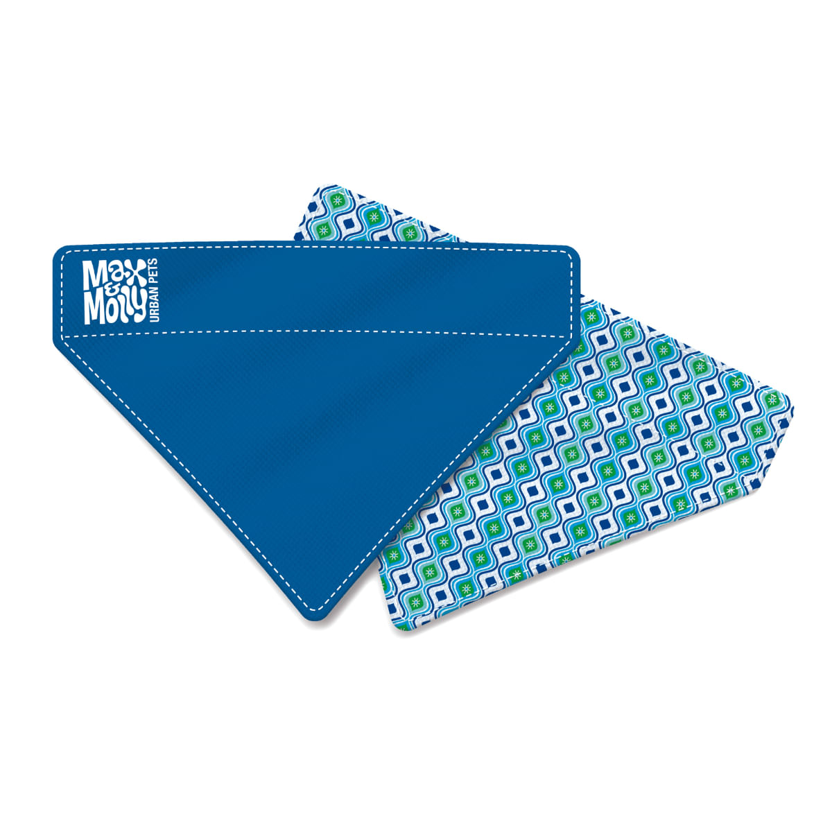 MAX &amp; MOLLY Bandana Retro Blue, accesoriu bandană câini, poliester, bleu, M-L(22,5 x 17 x 4.5cm)