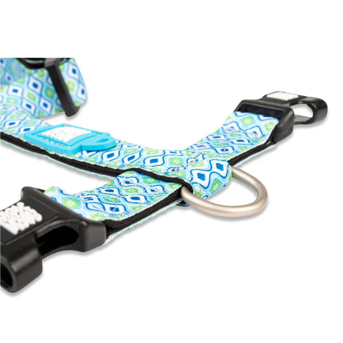 MAX &amp; MOLLY Retro Blue, ham prindere dublă(piept&amp;spate) câini, poliester, bleu, cataramă trident, M(59-72 x 2cm)