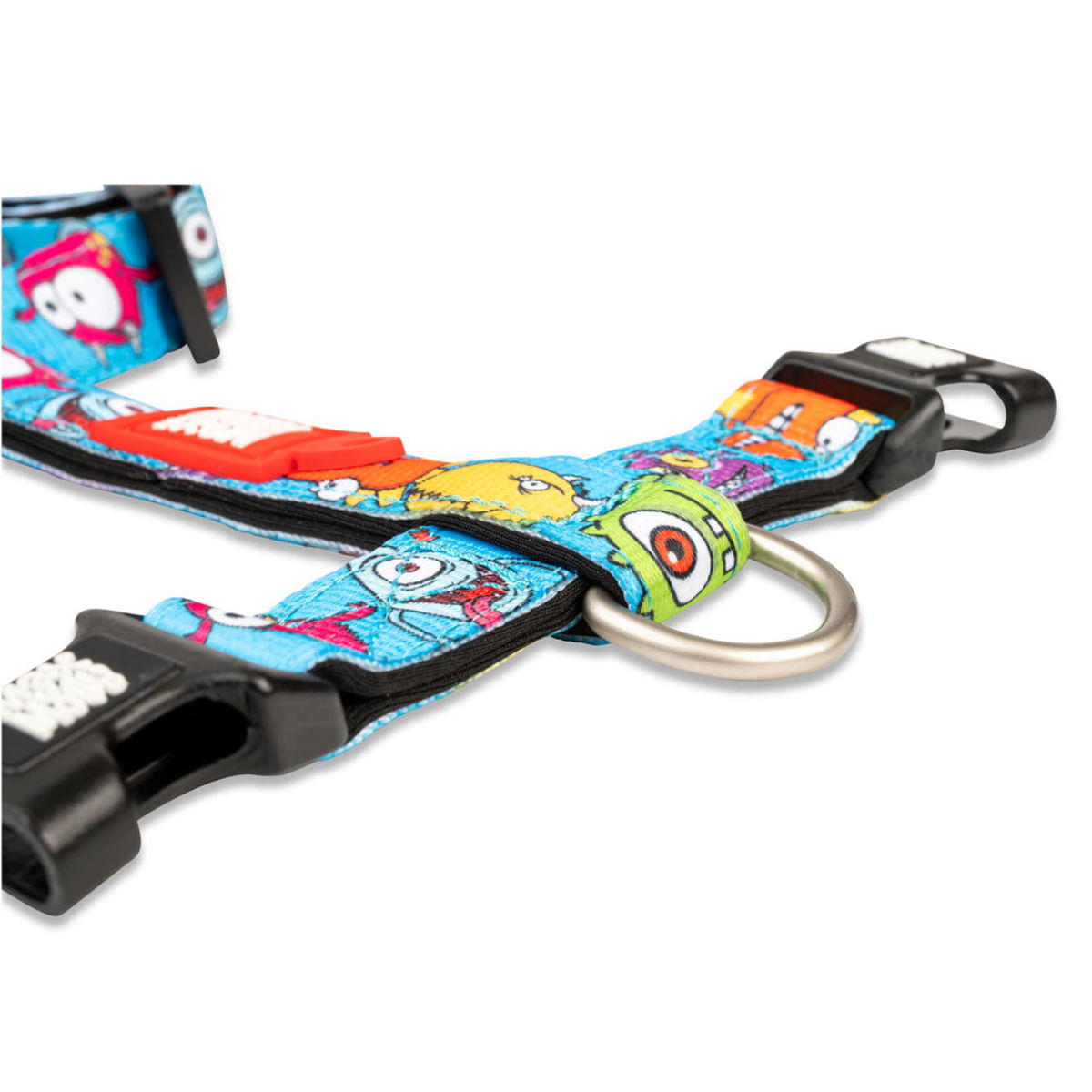 MAX &amp; MOLLY Little Monsters, ham prindere dublă(piept&amp;spate) câini, poliester, albastru, cataramă trident, S(43-53 x 1.5cm)