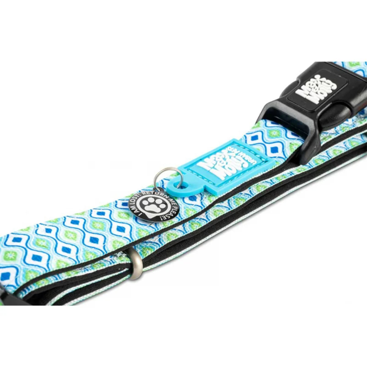 MAX &amp; MOLLY Smart ID Retro Blue, zgardă câini, ajustabilă, poliester, bleu, cataramă trident, S(28-45 x 1.5cm)