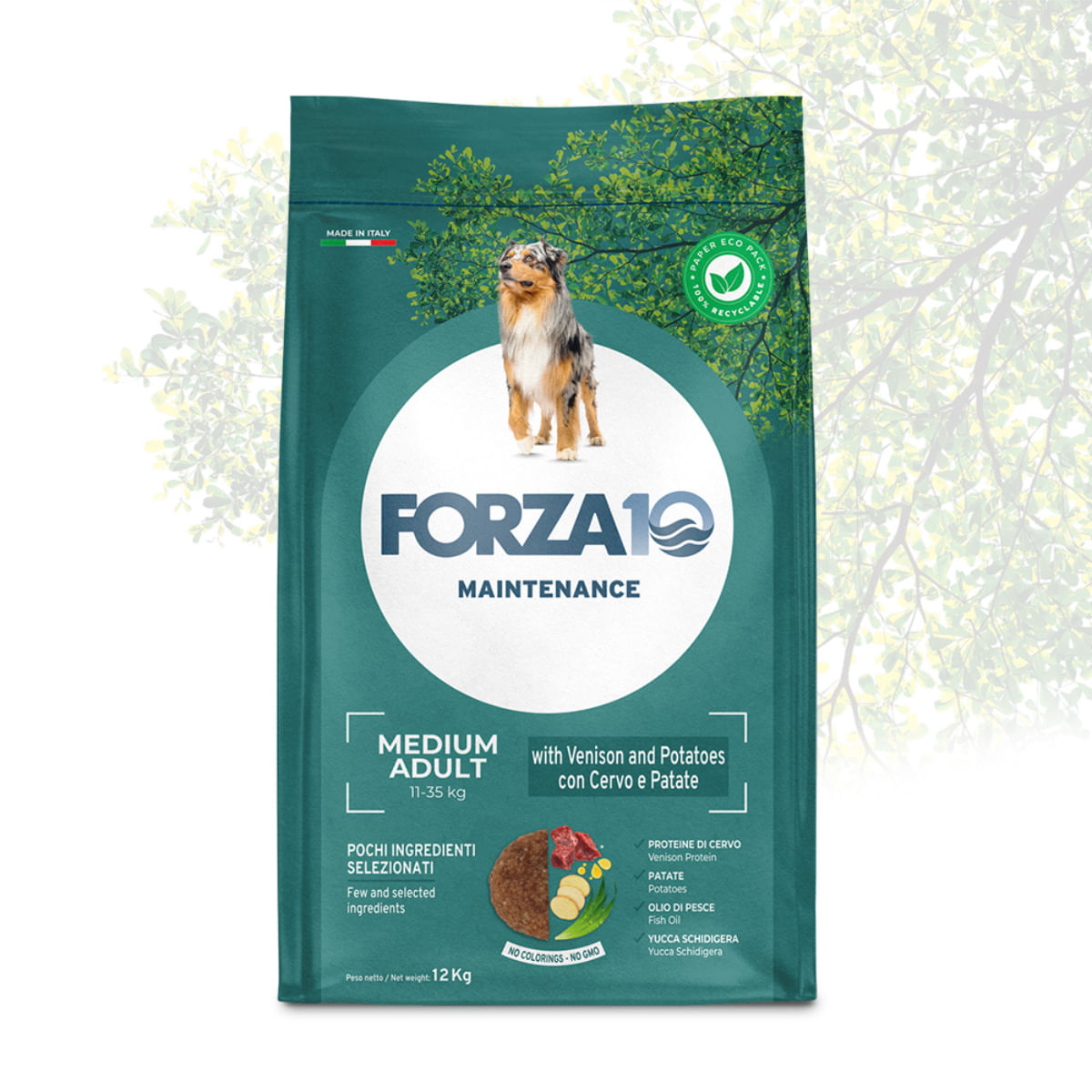 FORZA10 Maintenance Medium Adult, M, Căprioară, hrană uscată câini, 12kg