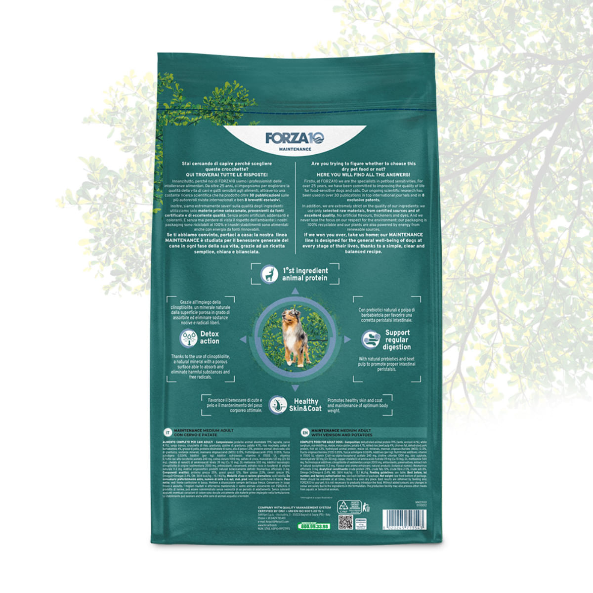 FORZA10 Maintenance Medium Adult, M, Căprioară, hrană uscată câini, 12kg