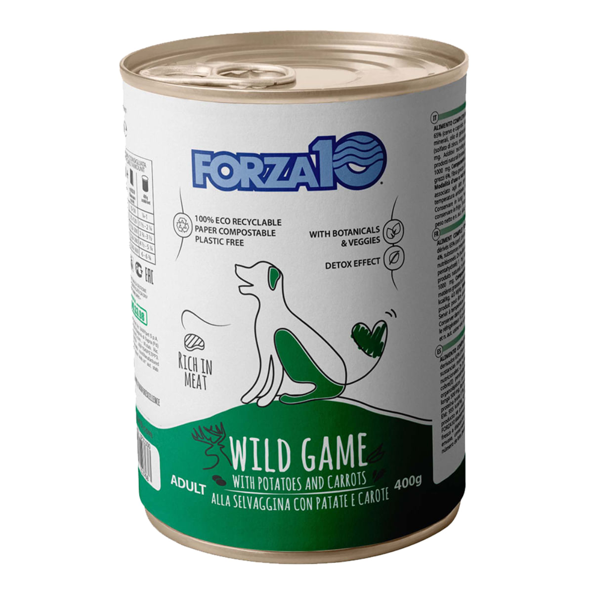 FORZA10 Maintenance, XS-XL, Căprioară și Cartofi, conservă hrană umedă câini, (pate), 400g