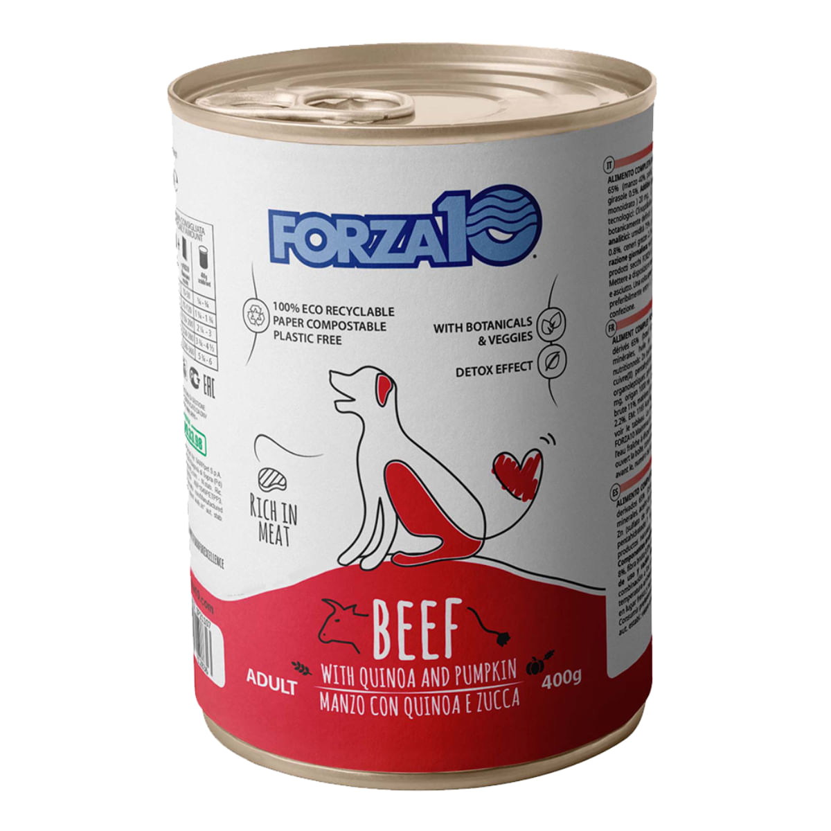 FORZA10 Maintenance, XS-XL, Vită și Quinoa, conservă hrană umedă câini, (pate), 400g
