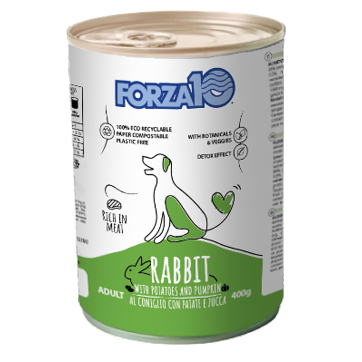 FORZA10 Maintenance, XS-XL, Iepure și dovleac, conservă hrană umedă câini, (pate), 400g
