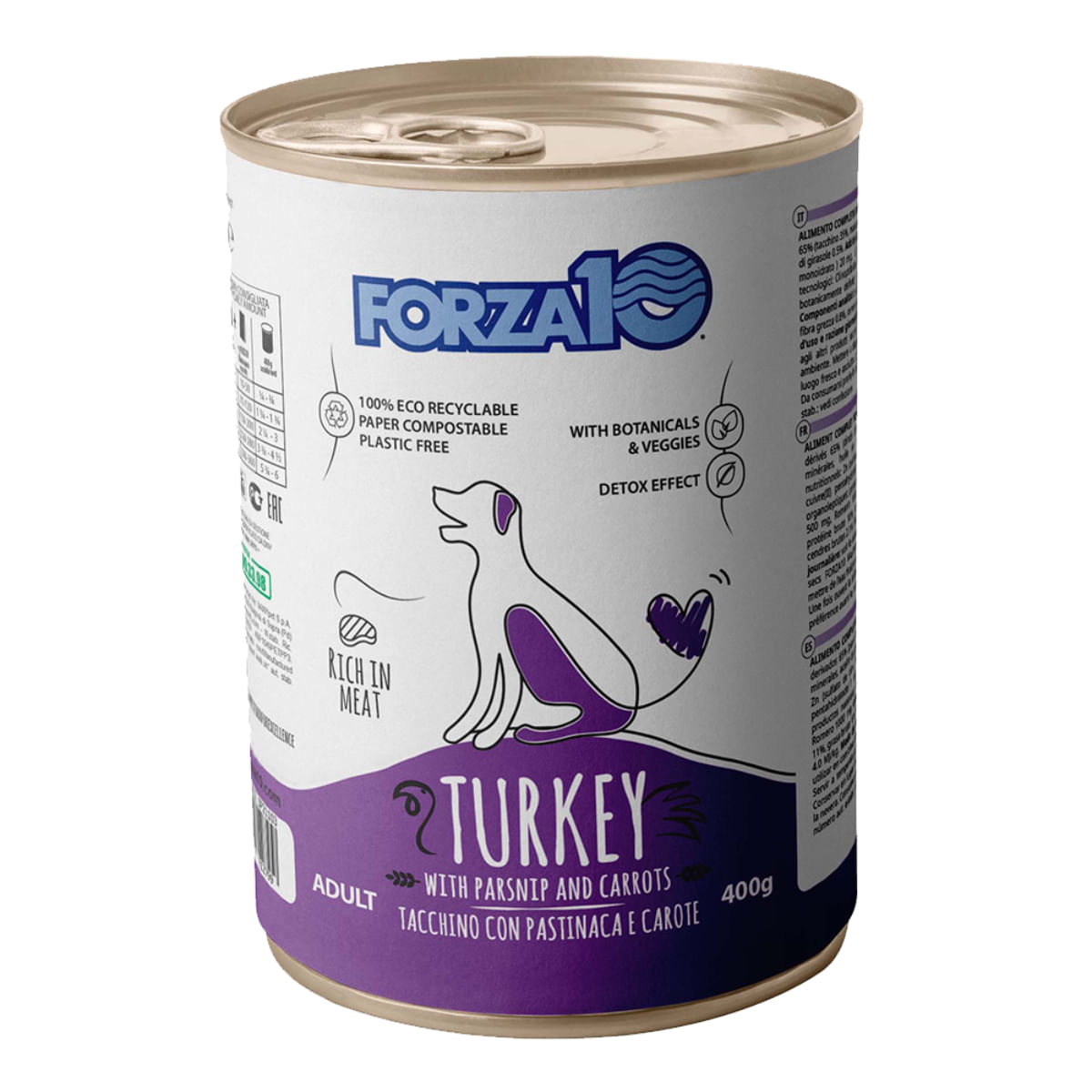 FORZA10 Maintenance, XS-XL, Curcan și Morcov, conservă hrană umedă câini, (pate), 400g