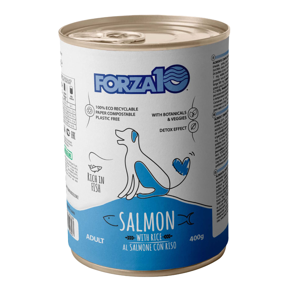 FORZA10 Maintenance, XS-XL, Somon și Orez, conservă hrană umedă câini, (pate), 400g
