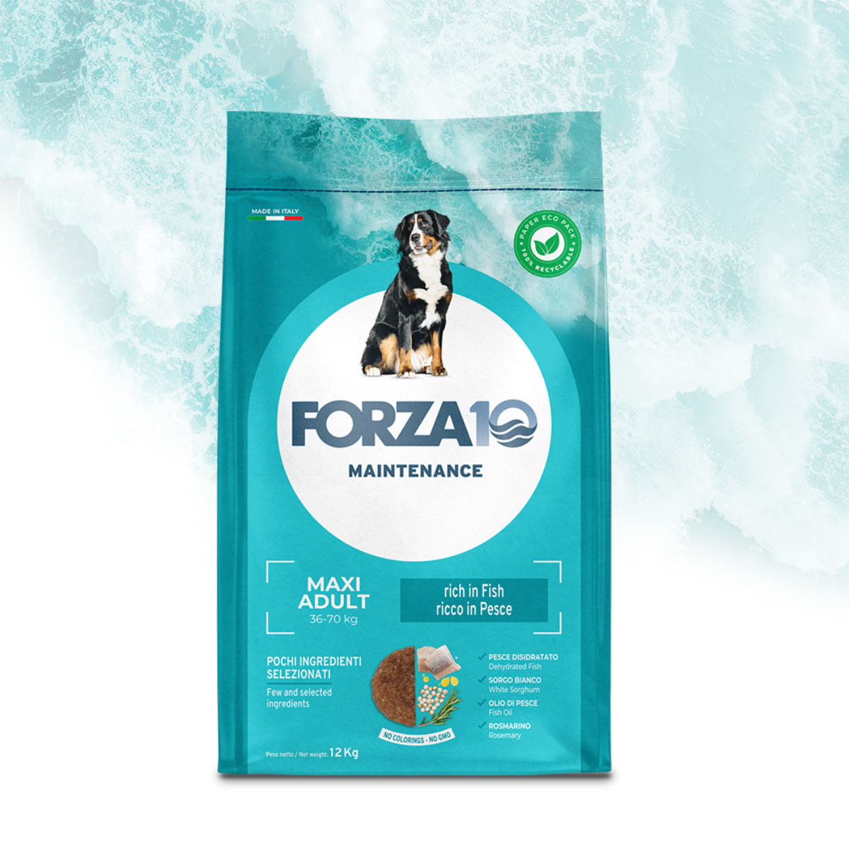 FORZA10 Maintenance Maxi Adult, L-XL, Pește, hrană uscată câini, 12kg