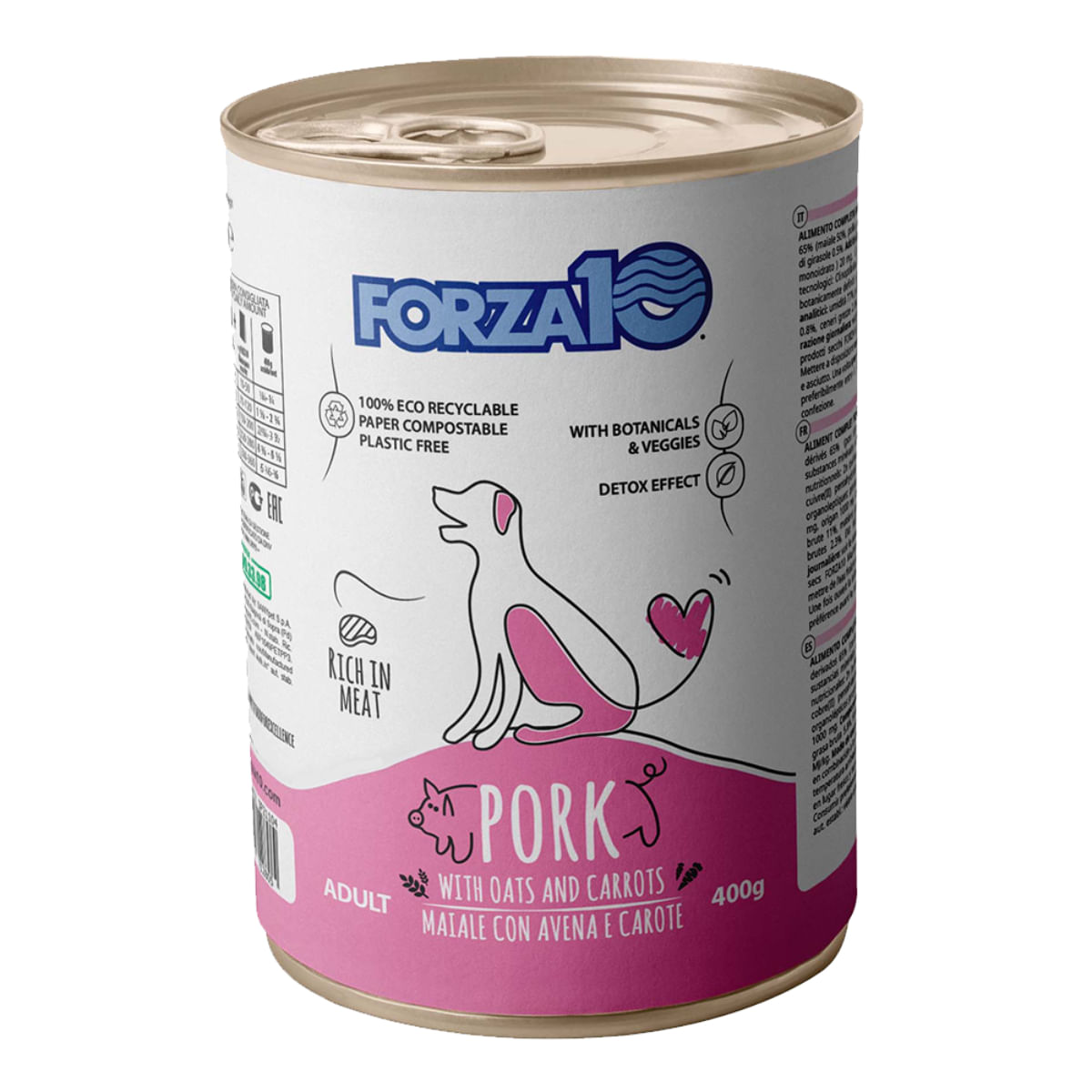 FORZA10 Maintenance, XS-XL, Porc și Morcov, conservă hrană umedă câini, (pate), 400g